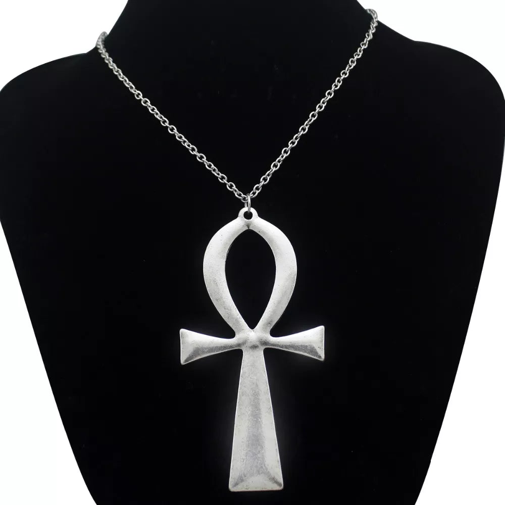 Goth Ankh Symbol Necklace + Earrings + Ring