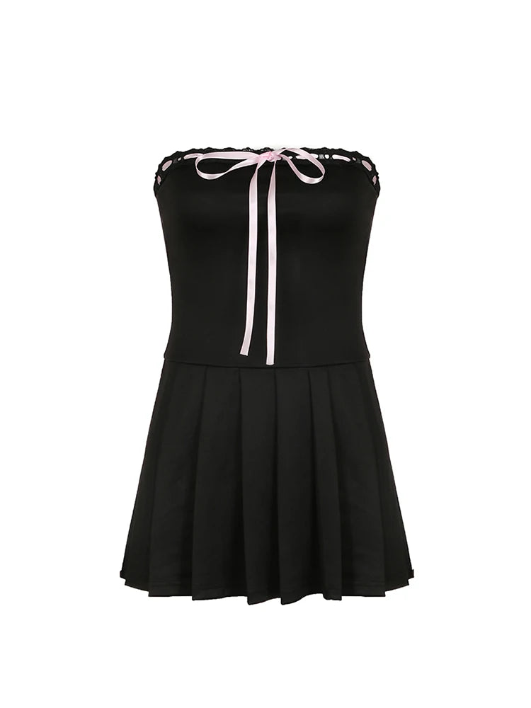 Ribbon Strapless Dress
