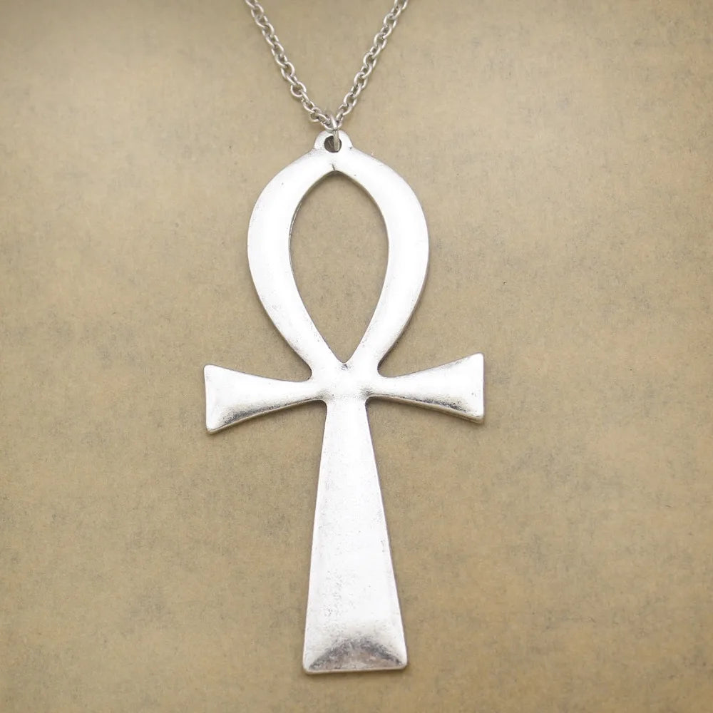 Goth Ankh Symbol Necklace + Earrings + Ring