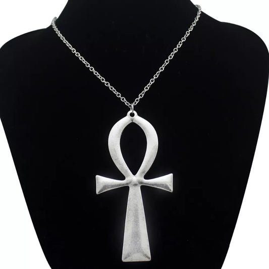 Goth Ankh Symbol Necklace + Earrings + Ring
