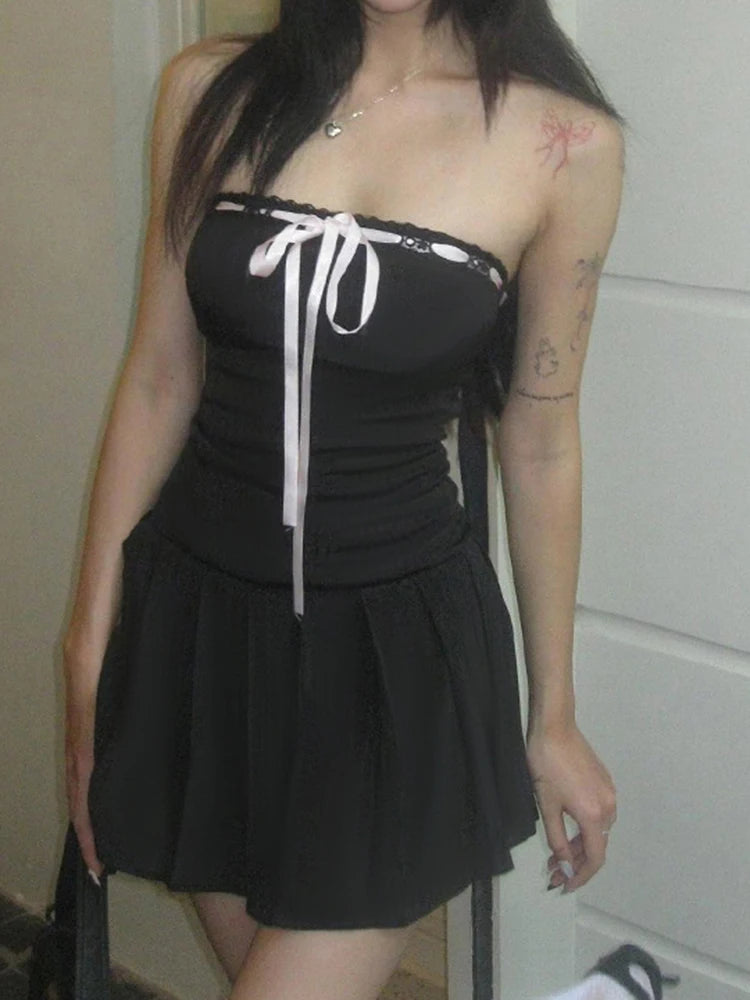 Ribbon Strapless Dress
