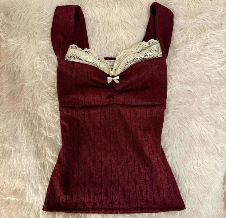 Vintage Style Coquette Lace Top