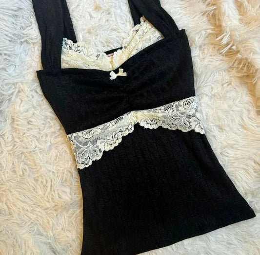 Vintage Style Coquette Lace Top