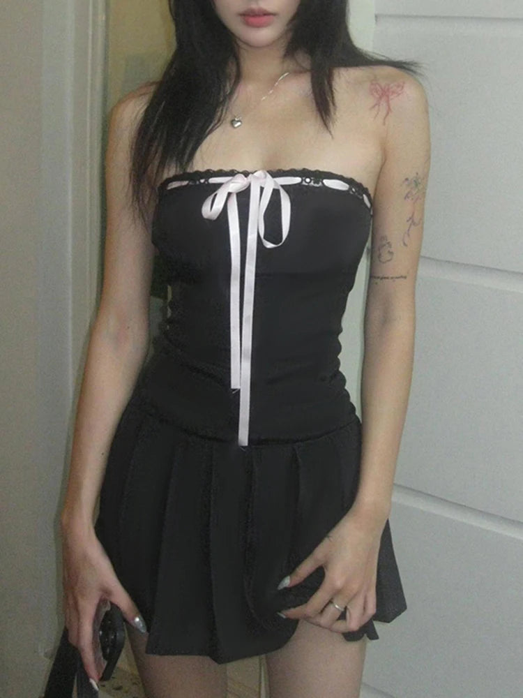 Ribbon Strapless Dress