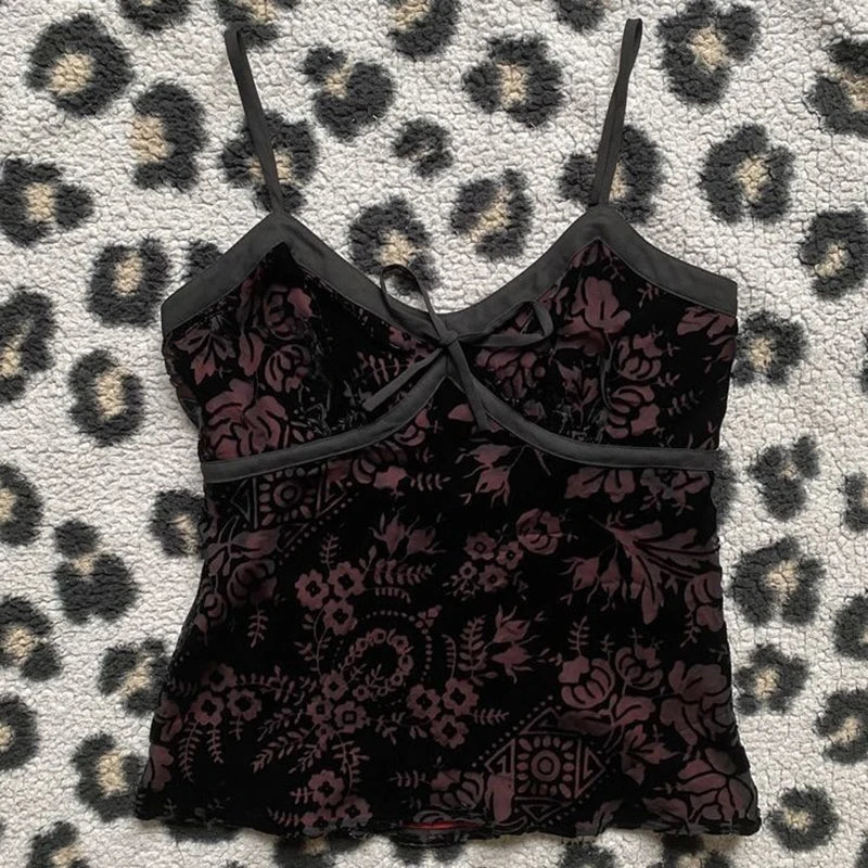 Pink & Black Lace Tank