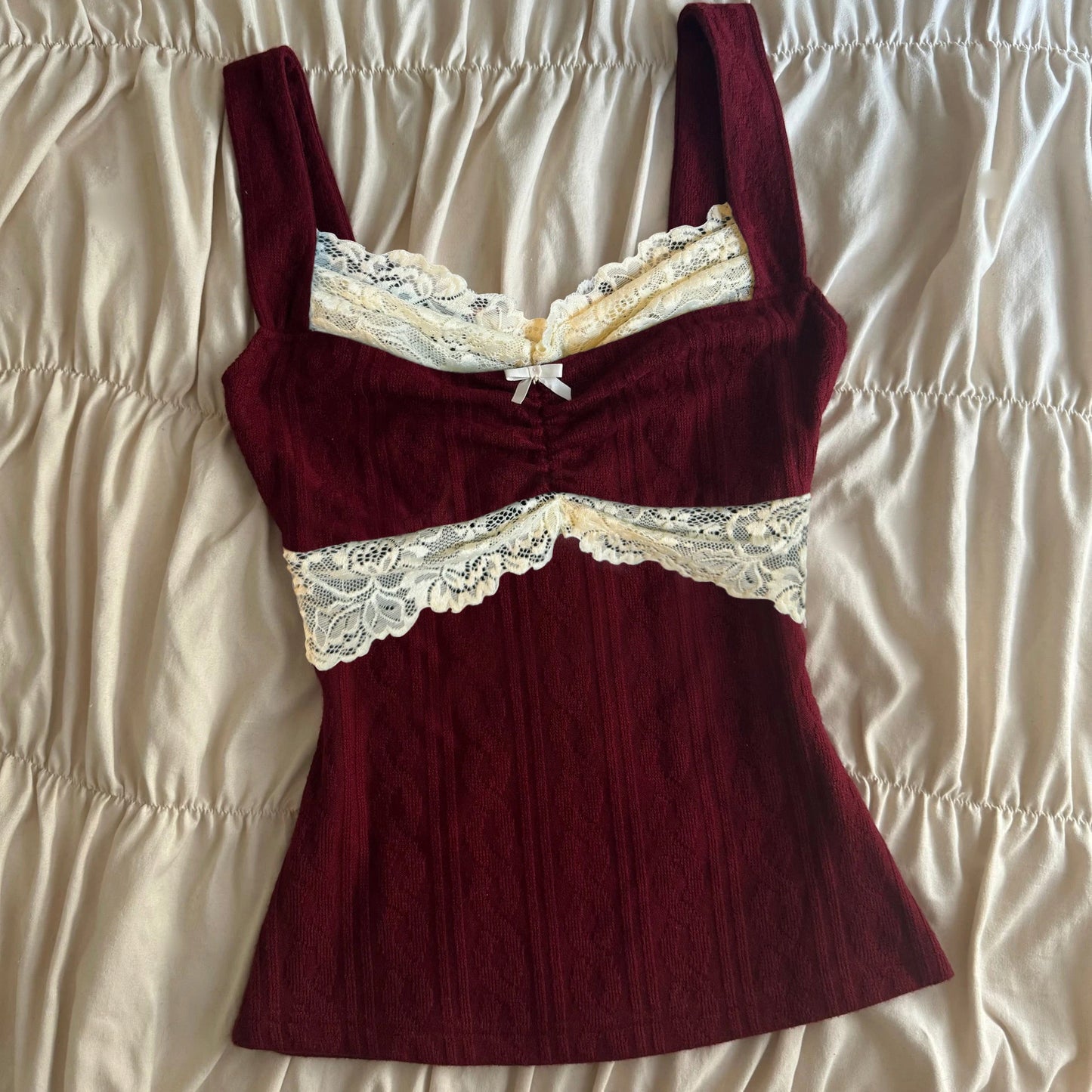 Vintage Style Coquette Lace Top
